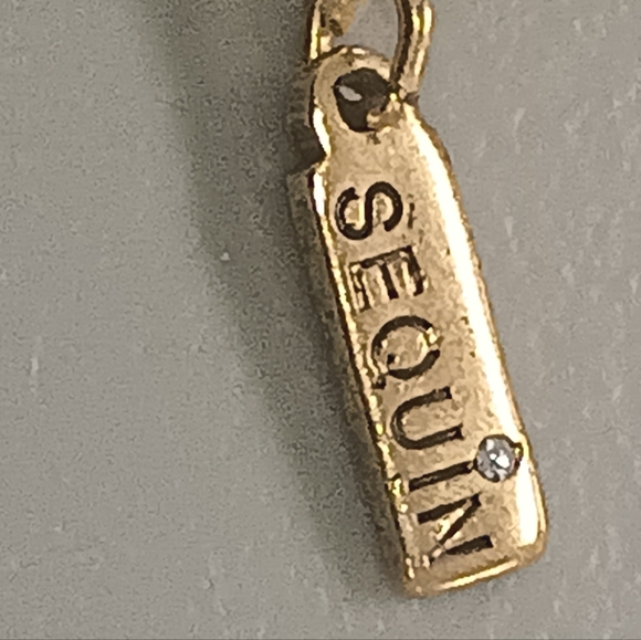 Sequin Padlock Initial A Necklace - Picture 4 of 4